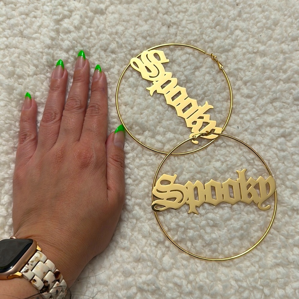 XL Spooky Gold Hoops